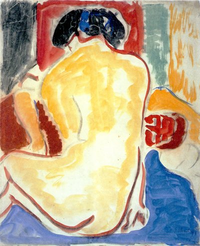 Yellow Back Nude by Ernst Ludwig Kirchner